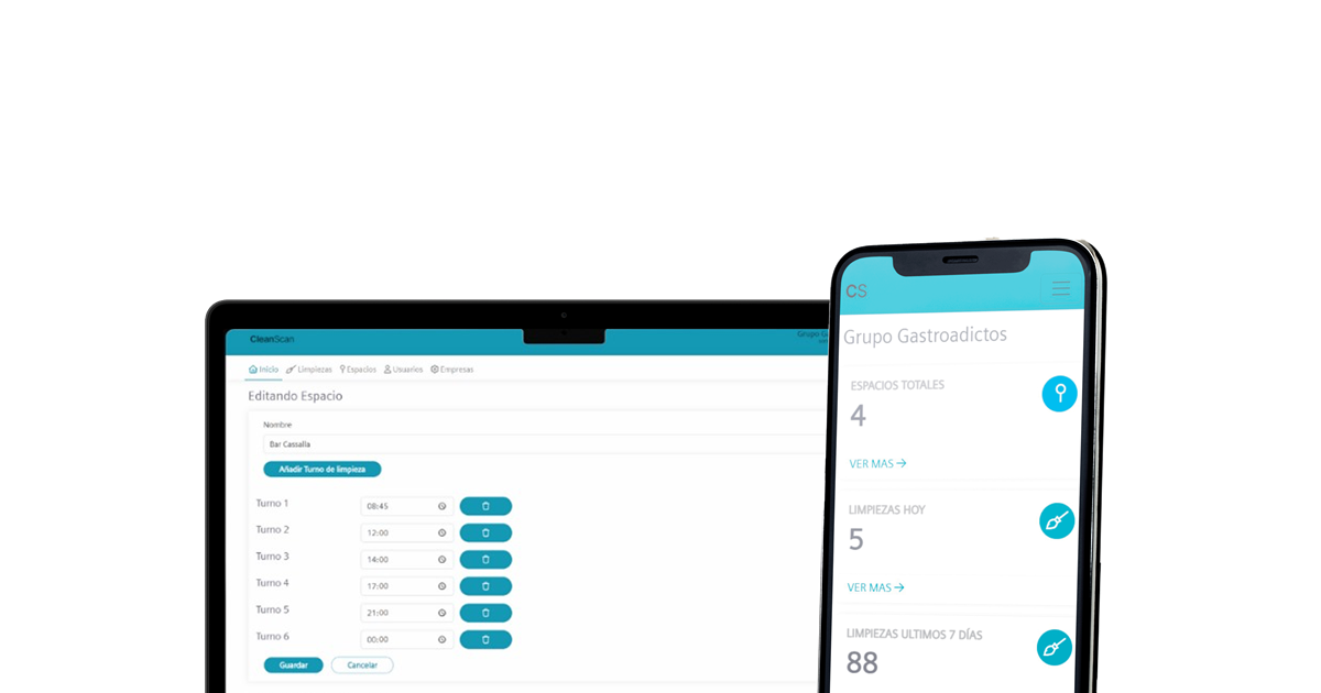 CleanScan app dashboard for QR code cleaning checklist workflows